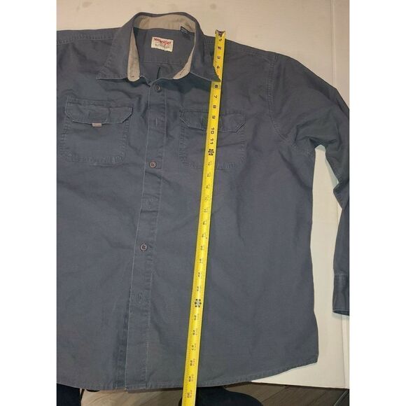 Wranglers Authentics 100% Cotton Dk Gray, Button Up Long Sleeve Shirt Size 2XLM - Picture 4 of 7